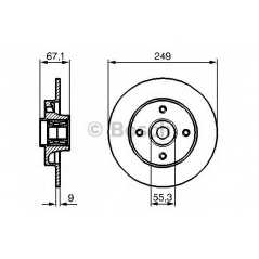 BOSCH Δισκόπλακα 0 986 479 279 C4 I (LC_) 2004, 307 CC (3B) 2003, 307 SW (3H) 2002