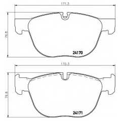 HELLA PAGID Σετ τακάκια 8DB 355 012-541 X5 (E70) 2007-2012, X5 (F15) 2012