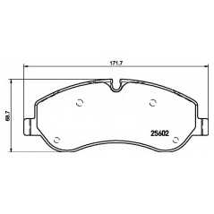 HELLA PAGID Σετ τακάκια 8DB 355 020-691 HELLA, PAGID, FORD, TOURNEO, CUSTOM, TRANSIT, RWD, WVA, TRW