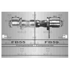 MALO Ελαστικοί σωλήνες φρένων (μαρκούτσια) 80129 CARINA E (_T19_) 1992-1997