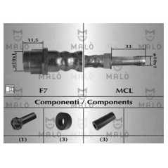 MALO Ελαστικοί σωλήνες φρένων (μαρκούτσια) 80655 A5 (8T3) 2007, Q5 (8R) 2008