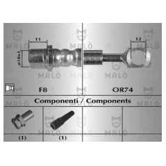 MALO Ελαστικοί σωλήνες φρένων (μαρκούτσια) 80340 CROMA (194) 2005, VECTRA C 2002, VECTRA C GTS 2002
