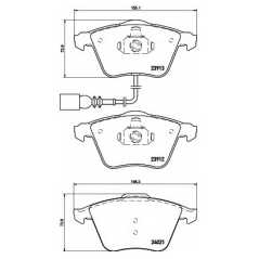 HELLA PAGID Σετ τακάκια 8DB 355 015-971 A3 (8P1) 2003-2012, TT (8J3) 2006, GOLF VI (5K1) 2008-2013