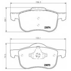 HELLA PAGID Σετ τακάκια 8DB 355 008-851 S60 I 2000-2010, V70 II (SW) 2000-2007, XC70 CROSS COUNTRY 1997-2007