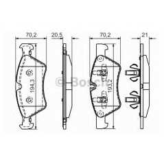 BOSCH Σετ τακάκια 0 986 494 165 CLASS (W211) 2002-2009, CLASS (W463) 1989, CLASS (X164) 2006, CLASS (W164) 2005