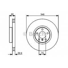 BOSCH Δισκόπλακα 0 986 479 436 X5 (E70) 2007-2012, X5 (F15) 2012