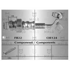 MALO Ελαστικοί σωλήνες φρένων (μαρκούτσια) 80522 STAREX 1997