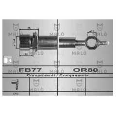 MALO Ελαστικοί σωλήνες φρένων (μαρκούτσια) 80406 AVENSIS (T25_) 2003-2008