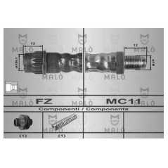 MALO Ελαστικοί σωλήνες φρένων (μαρκούτσια) 80213 RENAULT, GRAND, SCENIC, II, MEGANE