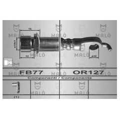MALO Ελαστικοί σωλήνες φρένων (μαρκούτσια) 80438 107 2005
