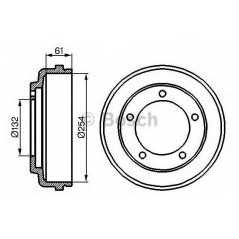 BOSCH Ταμπούρο 0 986 477 048 92VB 1126, TRANSIT TOURNEO 1994-2000