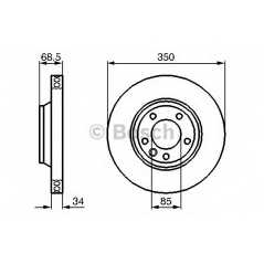 BOSCH Δισκόπλακα 0 986 479 249 Q7 (4L) 2006, CAYENNE 2010, CAYENNE (955) 2002-2010