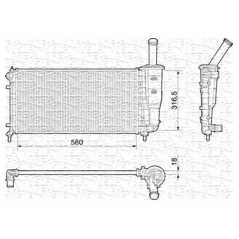 MAGNETI MARELLI Ψυγείο κινητήρα 350213196000 IDEA 2003, PUNTO (188) 1999