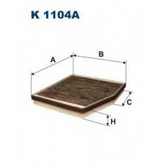 FILTRON Φίλτρο Καμπίνας K1104A DOBLO (119) 2001, IDEA 2003, PUNTO (188) 1999, MUSA (350) 2004