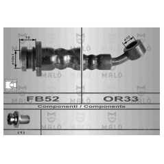 MALO Ελαστικοί σωλήνες φρένων (μαρκούτσια) 80108 SUBARU, SUZUKI, JUSTY, II, JMA, MS, SWIFT, AH, AJ, MA, EA