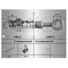 MALO Ελαστικοί σωλήνες φρένων (μαρκούτσια) 80027 ATOS (MX) 1998