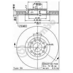 BRECO Δισκόπλακα BV 8428 AUDI, TDI, ALLROAD