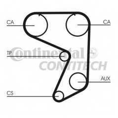 CONTITECH Ιμάντας Χρονισμού CT649 108HP 1600, 100HP 1800, 128HP 1800, 118HP 1800, 110HP 1600, 125 1967-1974, 132 1972-1982, ROND