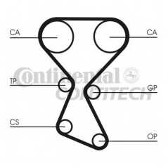 CONTITECH Σετ οδοντωτού ιμάντα CT1027K1 SANTA FE I (SM) 2000-2006, SONATA IV (EF) 1998-2005, TRAJET (FO) 2000-2008, MAGENTIS (GD