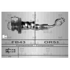 MALO Ελαστικοί σωλήνες φρένων (μαρκούτσια) 80097 SUNNY II (N13) 1986-1991