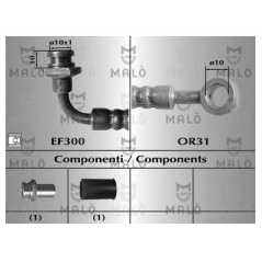 MALO Ελαστικοί σωλήνες φρένων (μαρκούτσια) 80695 JIMNY (FJ) 1998