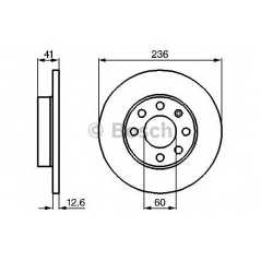 BOSCH Δισκόπλακα 0 986 478 081 BOSCH, BEDFORD, CHEVROLET, OPEL, VAUXHALL, ASCONA, KAT, ASTRA, CLASSIC, CORSA, TR, TD, GSI, KADET