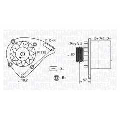 MAGNETI MARELLI Δυναμό & Εναλλάκτης Ρεύματος 063321173010 Y10 1985-1995, CINQUECENTO (170) 1991-1999, PALIO (178BX) 1996, PANDA 