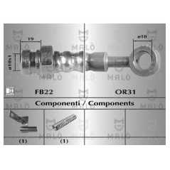 MALO Ελαστικοί σωλήνες φρένων (μαρκούτσια) 80479 EXCEL II (LC) 2000-2005