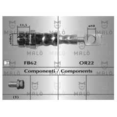 MALO Ελαστικοί σωλήνες φρένων (μαρκούτσια) 80160 A3 (8P1) 2003-2012, ALTEA (5P1) 2004, LEON (1P1) 2005, TOLEDO III (5P2) 2004-20