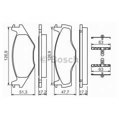 BOSCH Σετ τακάκια 0 986 494 057 CORDOBA (6K2) 1999-2002, IBIZA II (6K1) 1993-1999, IBIZA III (6K1) 1999-2002, POLO (6N1) 1994-19