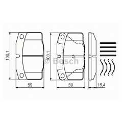 BOSCH Σετ τακάκια 0 986 469 390 BOSCH, BEDFORD, CHEVROLET, LOTUS, OPEL, SAAB, VAUXHALL, ASCONA, KAT, GT, KADETT, TD, GSI, MANTA,