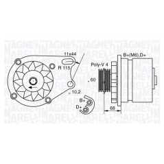 MAGNETI MARELLI Δυναμό & Εναλλάκτης Ρεύματος 063321747010 DOBLO (119) 2001, MULTIPLA (186) 1999-2010, PUNTO (176) 1993-1999, Y (