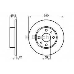 BOSCH Δισκόπλακα 0 986 478 353 Y10 1985-1995, FIORINO (147) 1980-1993, PANDA (141A_) 1980-2004, KAT 45HP 1100 50HP 1100, SIENA (