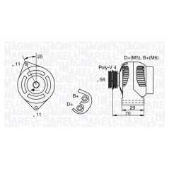 MAGNETI MARELLI Δυναμό & Εναλλάκτης Ρεύματος 063341702010 CABRIO (450) 2000-2004, COUPE (450) 1998-2004