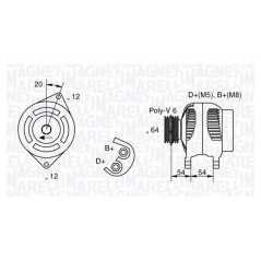 MAGNETI MARELLI Δυναμό & Εναλλάκτης Ρεύματος 063321810010 145 (930) 1994-2001, 146 (930) 1994-2001, 155 (167) 1992-1997, BRAVA (