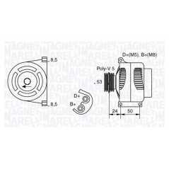 MAGNETI MARELLI Δυναμό & Εναλλάκτης Ρεύματος 063377013010 IDEA 2003, PANDA (169) 2003, KA (RU8) 2008, MUSA (350) 2004, YPSILON (