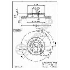 BRECO Δισκόπλακα BS 7996 HONDA, CIVIC, EG, EJ, EH, VI, EK