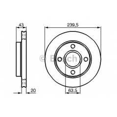 BOSCH Δισκόπλακα 0 986 478 502 93FX 1125, 96FX 1125, YS6W 1125, ESCORT V (GAL) 1990-1992, ESCORT VI (GAL) 1992-1995, FIESTA III 