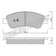 fri.tech. Σετ τακάκια 336.0 ECE, APPROVED