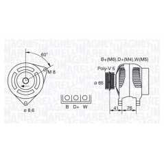 MAGNETI MARELLI Δυναμό & Εναλλάκτης Ρεύματος 063341695010 A2T 1459, ESCORT VI (GAL) 1992-1995, MONDEO I (GBP) 1993-1996, ORION I