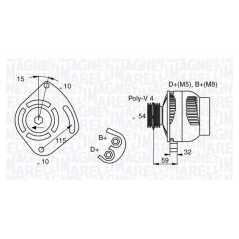 MAGNETI MARELLI Δυναμό & Εναλλάκτης Ρεύματος 063377001010 DOBLO (119) 2001, IDEA 2003, PANDA (141A_) 1980-2004, PANDA (169) 2003