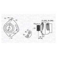 MAGNETI MARELLI Δυναμό & Εναλλάκτης Ρεύματος 063321715010 BRAVA (182) 1995-2003, BRAVO I (182) 1995-2001, DOBLO (119) 2001, MARE