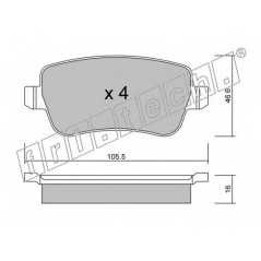 fri.tech. Σετ τακάκια 722.0 ECE, APPROVED