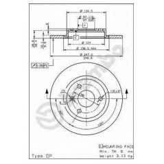 BRECO Δισκόπλακα BS 7436 CITROEN, AX, ZA, SAXO, SX