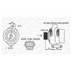 MAGNETI MARELLI Δυναμό & Εναλλάκτης Ρεύματος 063377411010 MAX (DM2) 2007, MAX 2003-2007, FOCUS II (DA_) 2004, FUSION (JU_) 2002