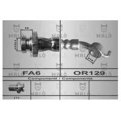 MALO Ελαστικοί σωλήνες φρένων (μαρκούτσια) 80573 MICRA III (K12) 2003-2010, NOTE (E11) 2006