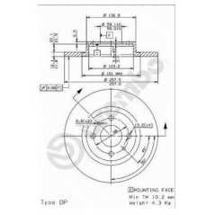 BRECO Δισκόπλακα BS 7655 145 (930) 1994-2001, 146 (930) 1994-2001, 155 (167) 1992-1997, BRAVA (182) 1995-2003, BRAVO I (182) 199