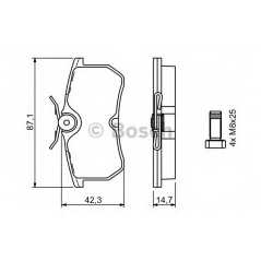 BOSCH Σετ τακάκια 0 986 494 011 BOSCH, FORD, BA, BB, FIESTA, FOCUS, DAW, DBW, DI, RS, DFW, DNW