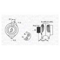 MAGNETI MARELLI Δυναμό & Εναλλάκτης Ρεύματος 063321858010 145 (930) 1994-2001, 146 (930) 1994-2001, 147 (937) 2000-2010, 155 (16