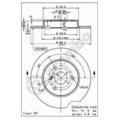 BRECO Δισκόπλακα BS 7596 CABRIO (450) 2000-2004, COUPE (450) 1998-2004, CROSSBLADE (450) 2002-2003, ROADSTER (452) 2003-2005